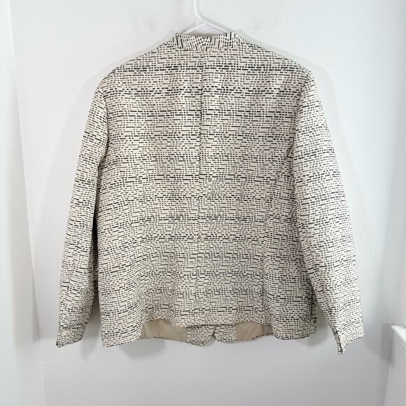 Lafayette 148 Cream Black Brown One Button Blazer Jacket 18 Office Professional - Picture 6 of 8